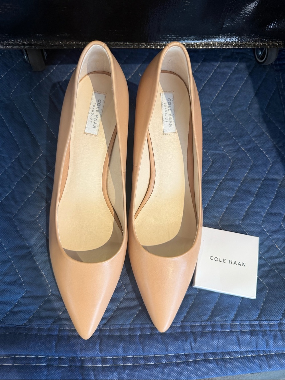Cole Haan Beige/Tan Pointed-Toe Leather Pumps